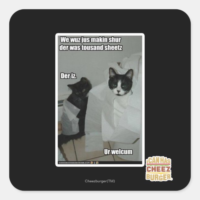 Wir machen einfach alles auf quadratischer aufkleber (Vorderseite)