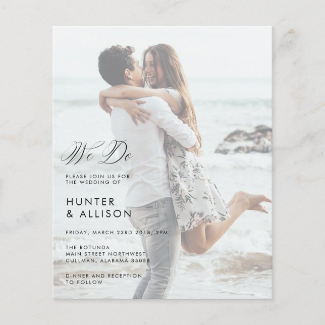 Wir machen Einladung zum Hochzeitsessen Foto (Vorderseite)