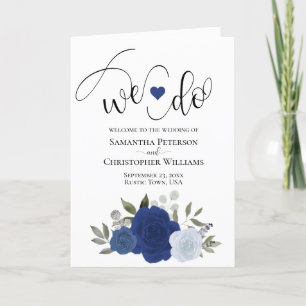 Wir machen elegante Blue Watercolor Rose Boho Wedd Programm