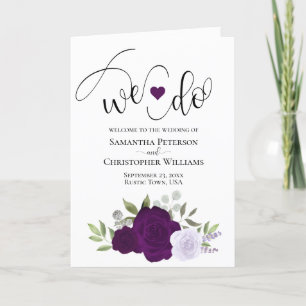 Wir machen elegante Lila Rose Boho Chic Hochzeit Programm