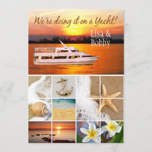 Wir machen es auf einer Yacht Wedding Collage Einladung