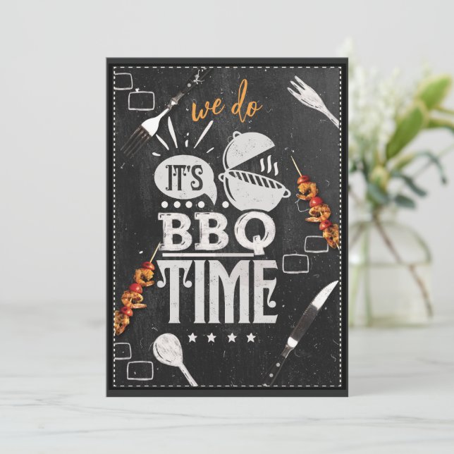 Wir machen es GRILLEN Zeit Sommer Party Einladung (Stehend Vorderseite)