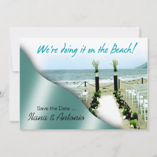 Wir machen es Save the Date am Strand