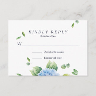 Wir machen Eucalyptus Hydrangea Garden RSVP Card