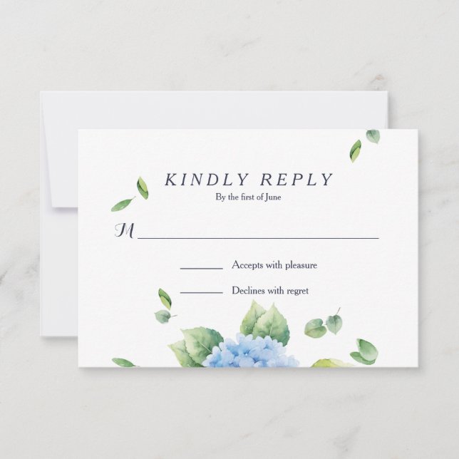 Wir machen Eucalyptus Hydrangea Garden RSVP Card Karte (Vorderseite)