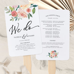 Wir machen Florales Aquarell-Hochzeitsprogramm Fächer