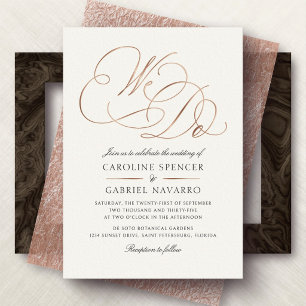 Wir machen formale Kalligrafie-Script-Hochzeit Folieneinladung