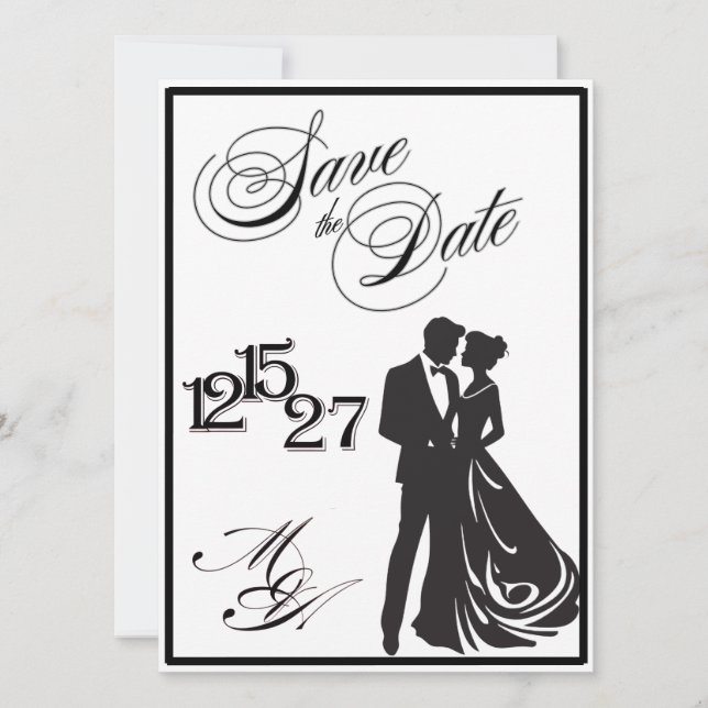 Wir machen formelle Save the Date Karten (Vorderseite)