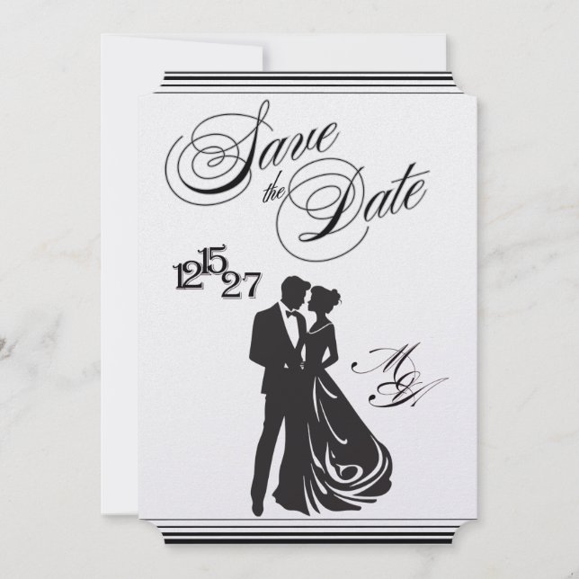 Wir machen formelle Save the Date Karten (Vorderseite)