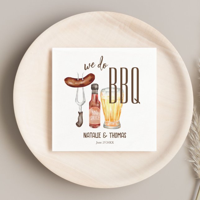Wir machen GRILLEN Barbecue Paare Dusche nach Maß Serviette (We do BBQ barbecue couples shower monogrammed customized printed Napkins personalized table decor)
