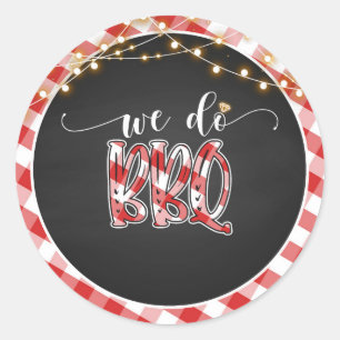 Wir machen GRILLEN Round Sticker - Gingham