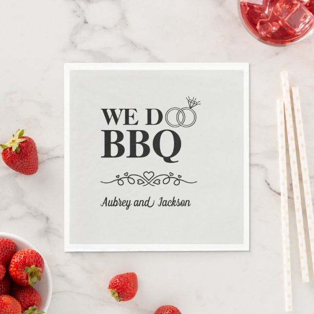 Wir machen GRILLEN Verlobung Serviette (Beispiel)
