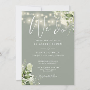 Wir machen grüne Lichter QR Code Sage Green Weddin Einladung