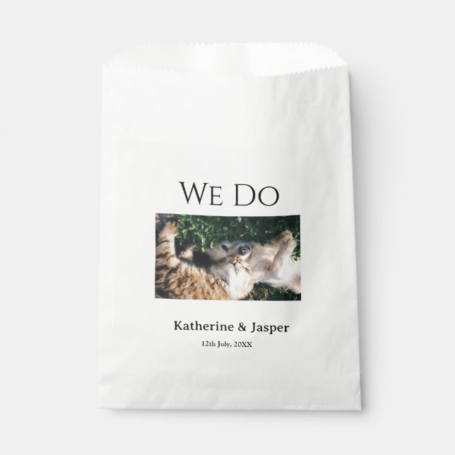 Wir machen Hochzeit Verlobung Haustier Name Foto D Geschenktütchen (Vorderseite)