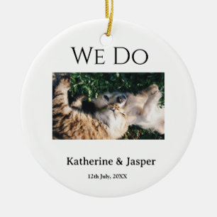 Wir machen Hochzeit Verlobung Haustier Name Foto D Keramik Ornament