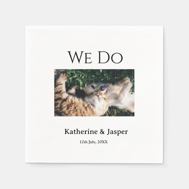 Wir machen Hochzeit Verlobung Haustier Name Foto D Serviette (Vorderseite)