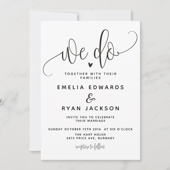 Wir machen Hochzeiten Einladung (Vorderseite)