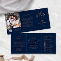 Wir machen Hochzeiten von Navy und Gold Foto QR Co