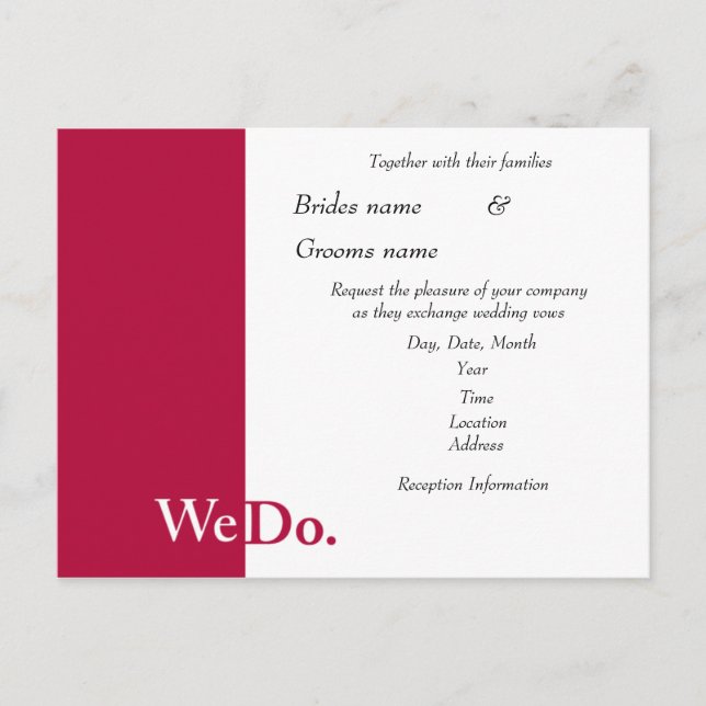 Wir machen Hochzeitseinladung Einladungspostkarte (Vorderseite)