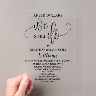Wir machen immer noch das Minimalistische Hochzeit Acryleinladungen