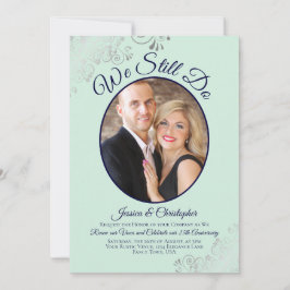 Wir machen immer noch Minze Grün & Marine Hochzeit Einladung