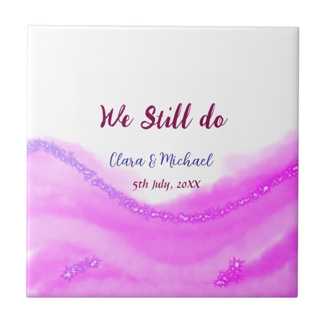 Wir machen immer noch rosa lila Aquarellfarben Gli Fliese (Vorderseite)