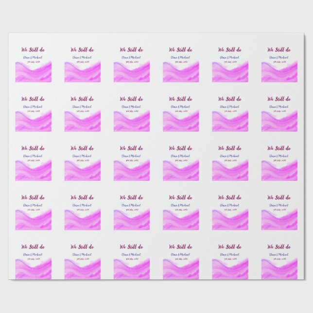 Wir machen immer noch rosa lila Aquarellfarben Gli Geschenkpapier (Flach)