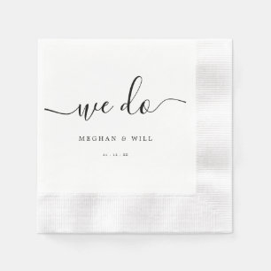 Wir machen kalligraphische rustikale Hochzeitsempf Serviette