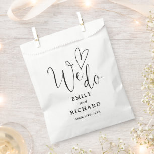 Wir machen Liebe Herz elegant Schwarz-Weiß Hochzei Geschenktütchen