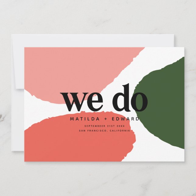 Wir machen moderne abstrakte Grafik Rot, Rosa + Gr Ankündigung (Vorderseite)