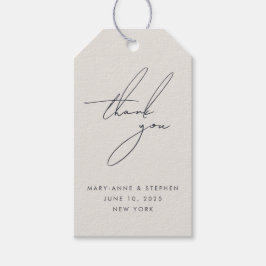 Wir machen moderne kalligraphische Hochzeit Danke Geschenkanhänger