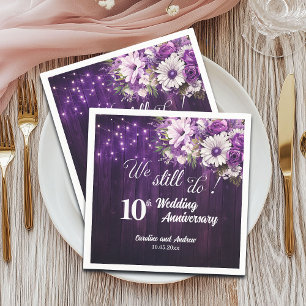 Wir machen noch 10. Hochzeitsjubiläum Lichterkette Serviette
