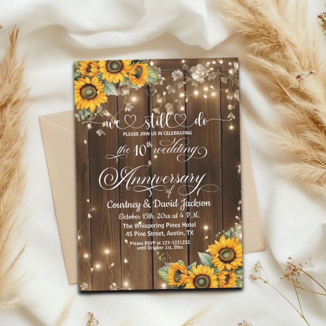 Wir machen noch 10. Wedding Anniversary String Lig Einladung (Von Creator hochgeladen)