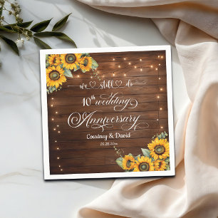 Wir machen noch 10. Wedding Anniversary String Lig Serviette