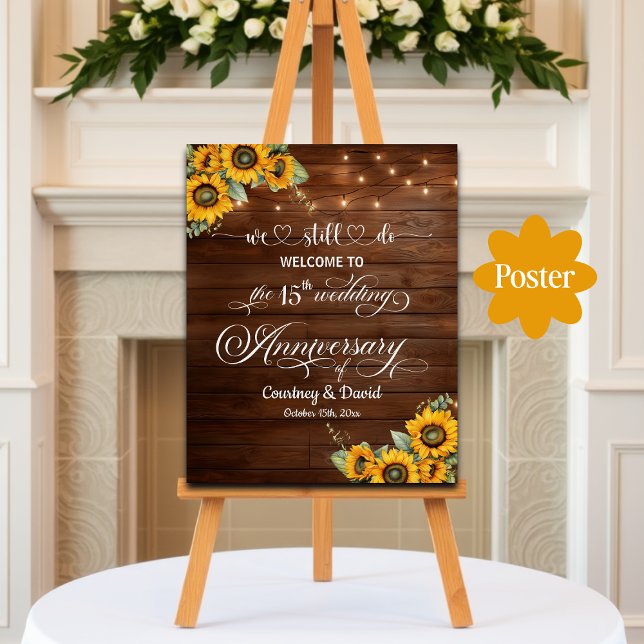 Wir machen noch 15. Wedding Anniversary String Lig Poster (Von Creator hochgeladen)