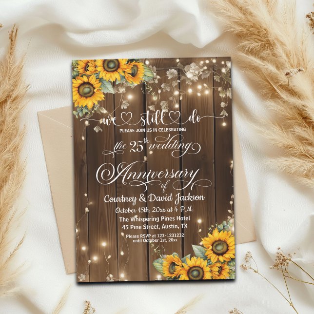 Wir machen noch 25. Wedding Anniversary String Lig Einladung (Von Creator hochgeladen)