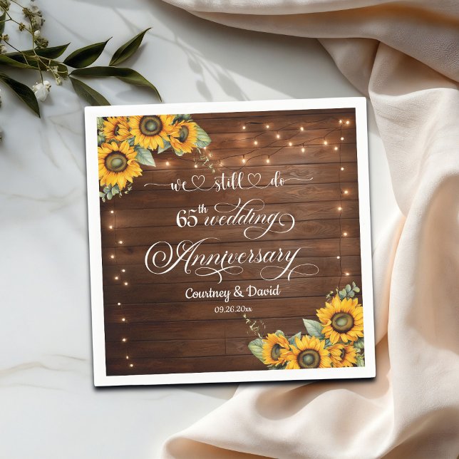 Wir machen noch 65. Wedding Anniversary String Lig Serviette (Von Creator hochgeladen)