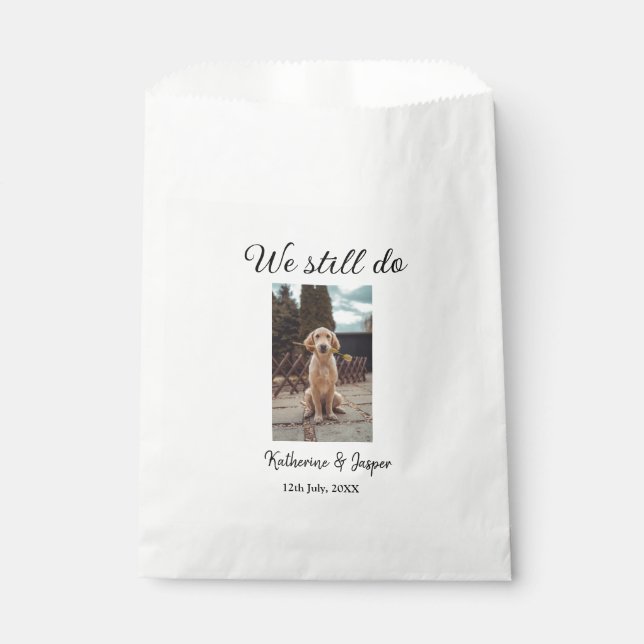 Wir machen noch Ehepaar Foto Name Datum sim Geschenktütchen (Vorderseite)
