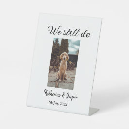Wir machen noch Ehepaar Foto Name Datum sim Sockelschild