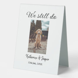 Wir machen noch Ehepaar Foto Name Datum sim Tischaufsteller