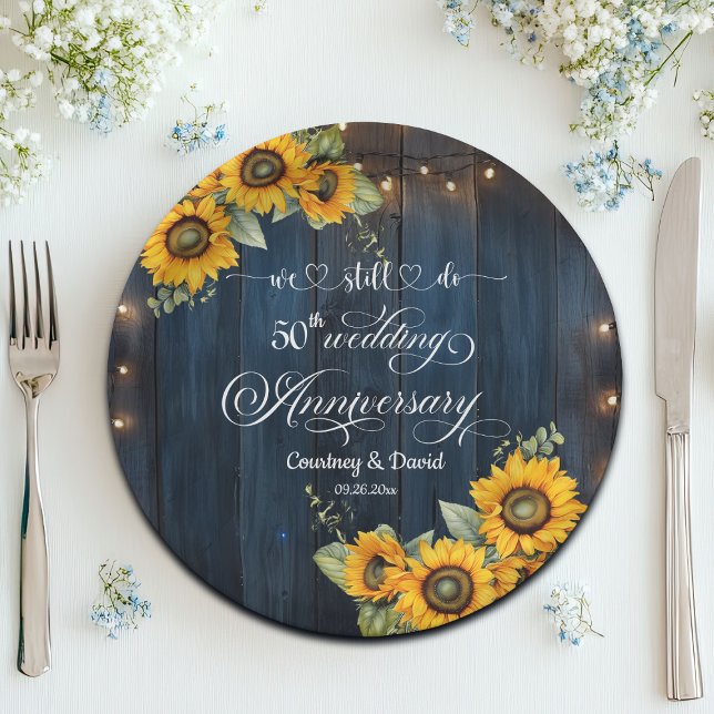 Wir machen noch immer 50. Wedding Anniversary Stri Pappteller (Von Creator hochgeladen)