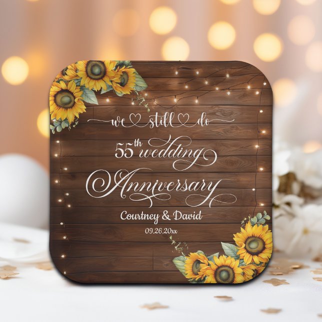 Wir machen noch immer 55. Wedding Anniversary Stri Pappteller (Von Creator hochgeladen)
