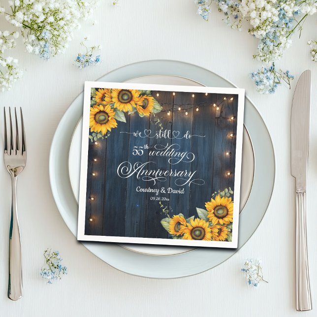 Wir machen noch immer 55. Wedding Anniversary Stri Serviette (Von Creator hochgeladen)