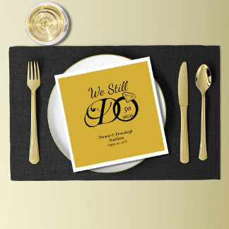 Wir machen noch immer Jubiläumstypografie Gold/Sch Serviette