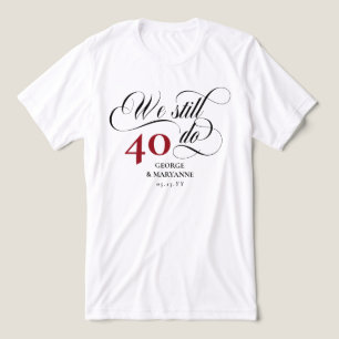 Wir machen noch immer Swirly Schrift 40. Hochzeits Tri-Blend Shirt