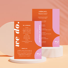 Wir machen Orange Retro Style Wedding Order of Ser Programm