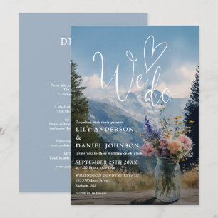 Wir machen Rustic Mountain Floral All In One Hochz Einladung