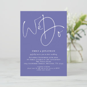 Wir machen Script Blue QR Hochzeit Einladung