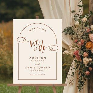 Wir machen Terracotta Cream Moderne Hochzeit Willk Acrylschild
