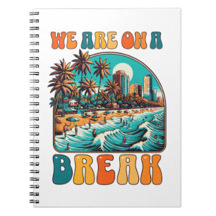 Wir machen Urlaub Retro-Tropischer Strandurlaub De Notizblock
